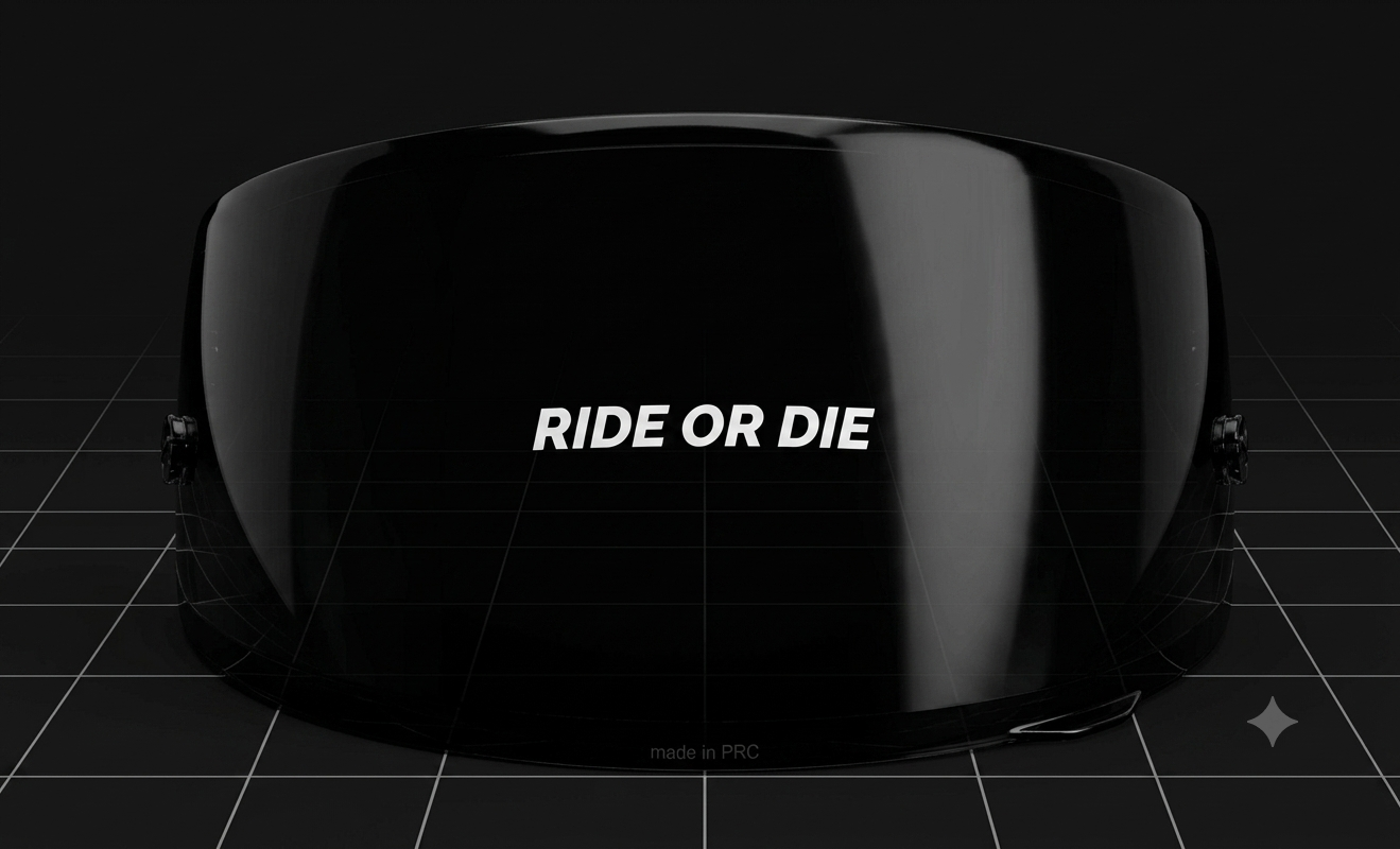 Ride Or Die Kask Camı Yazısı
