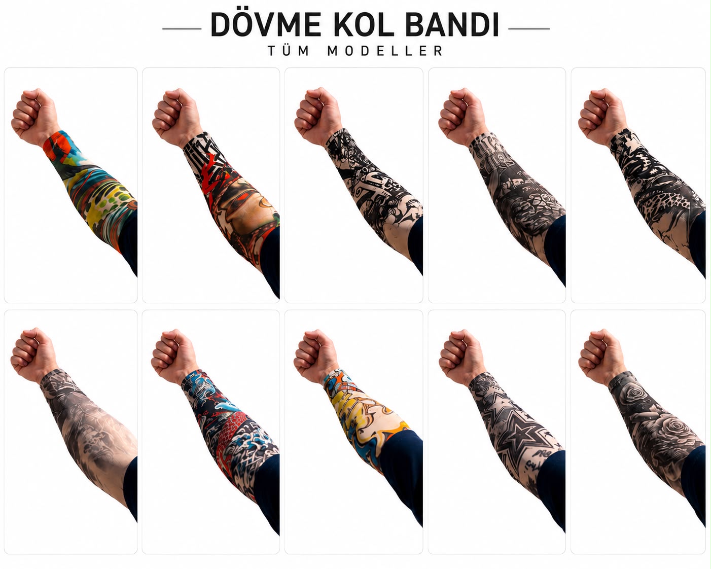Dövmeli desen kol çorabı (12li paket fiyatıdır karışık desenlidir)